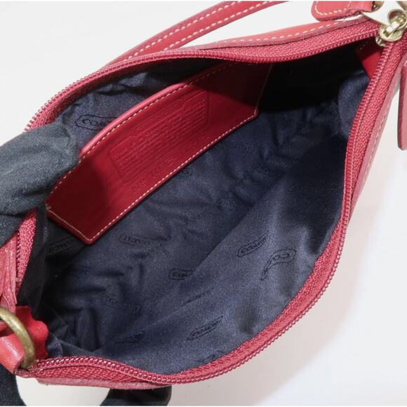 💎✨BEAUTIFUL✨💎Authentic COACH Leather Canvas Hand Bag Shoulder bag Red - Picture 7 of 8